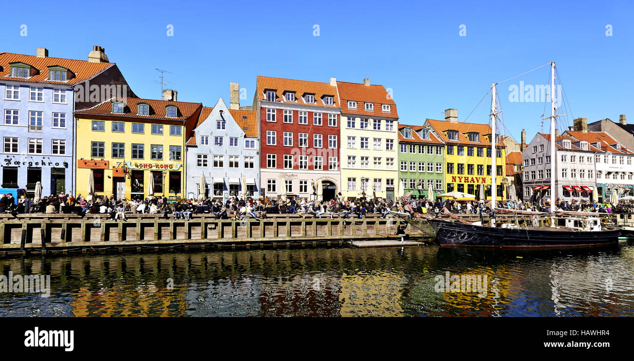 Nyhavn (neue Hafen) in Kopenhagen, Dänemark Stockfoto