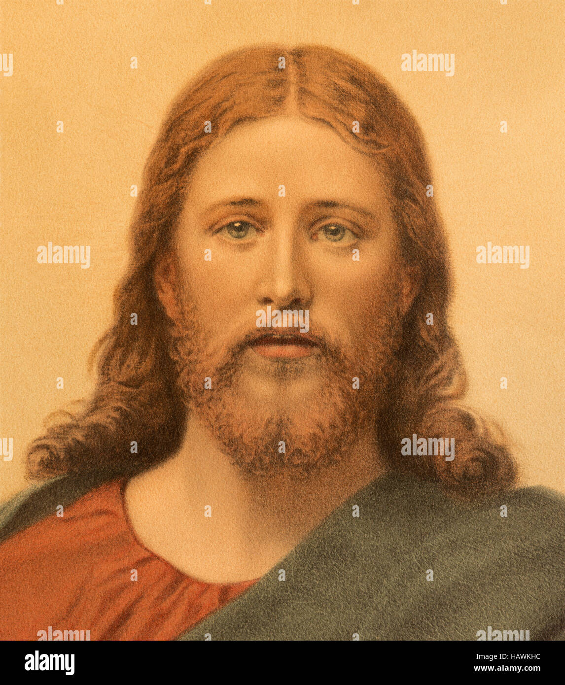 BERNOLAKOVO, Deutschland, NOVEMBER - 9, 2016: Typisch katholischen Bild Jesu Christi gedruckt in Berlin vom Ende des 19. Jhdt. Stockfoto