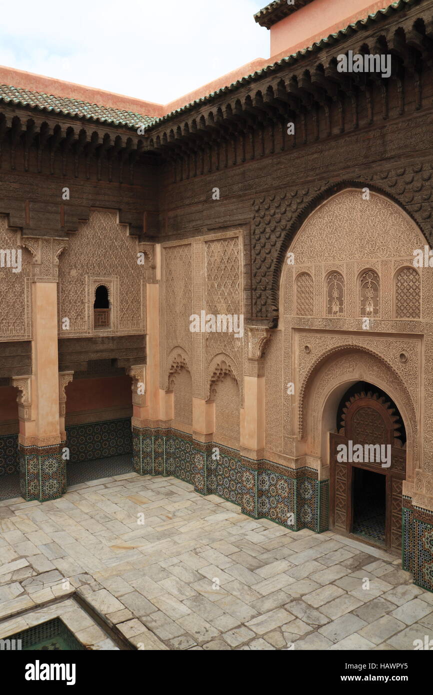 Madrasa Ben Youssef Stockfoto