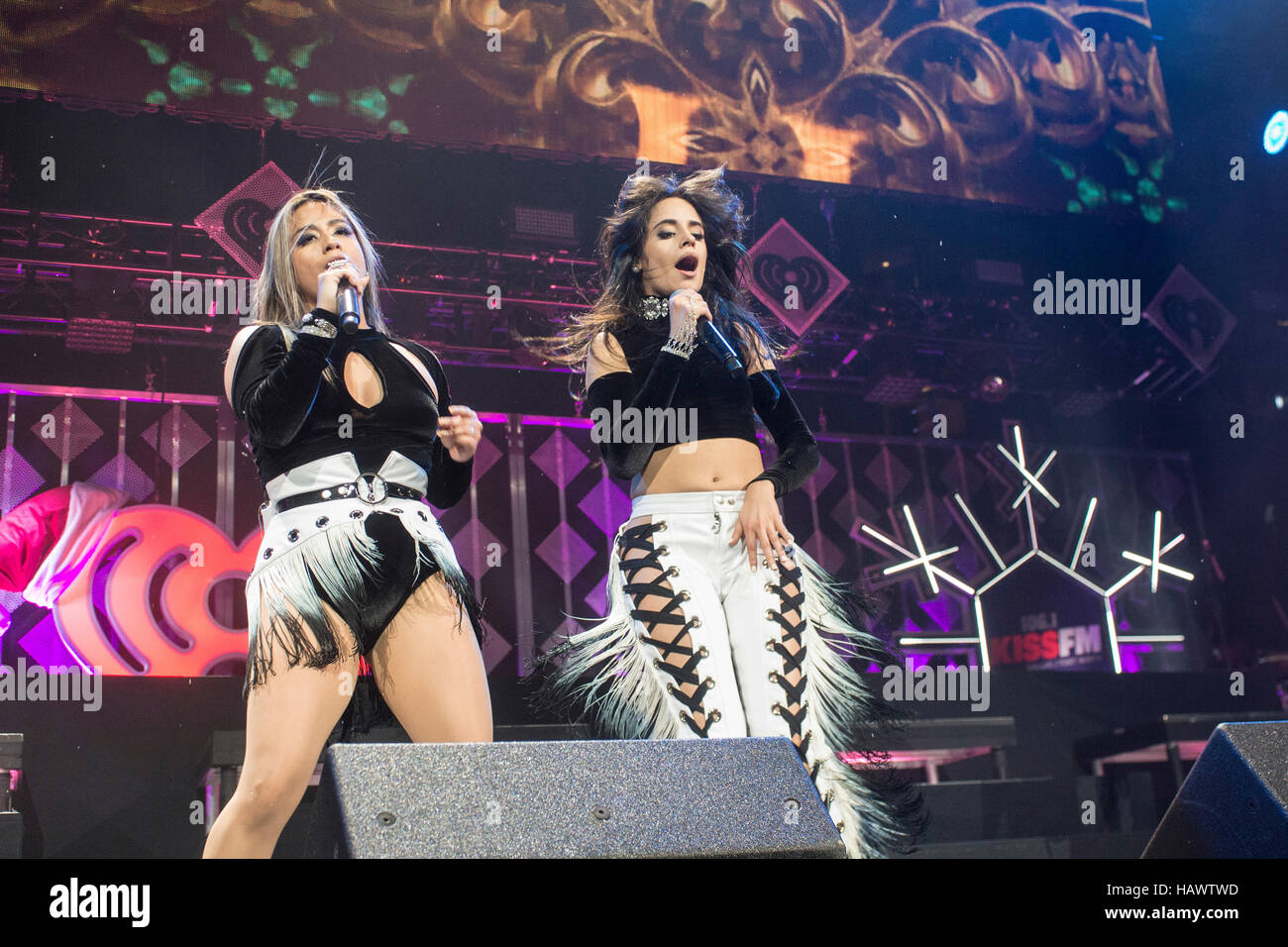 Fünften Harmonie erklingt in 2016 Jingle Ball im Dallas, TX Stockfoto