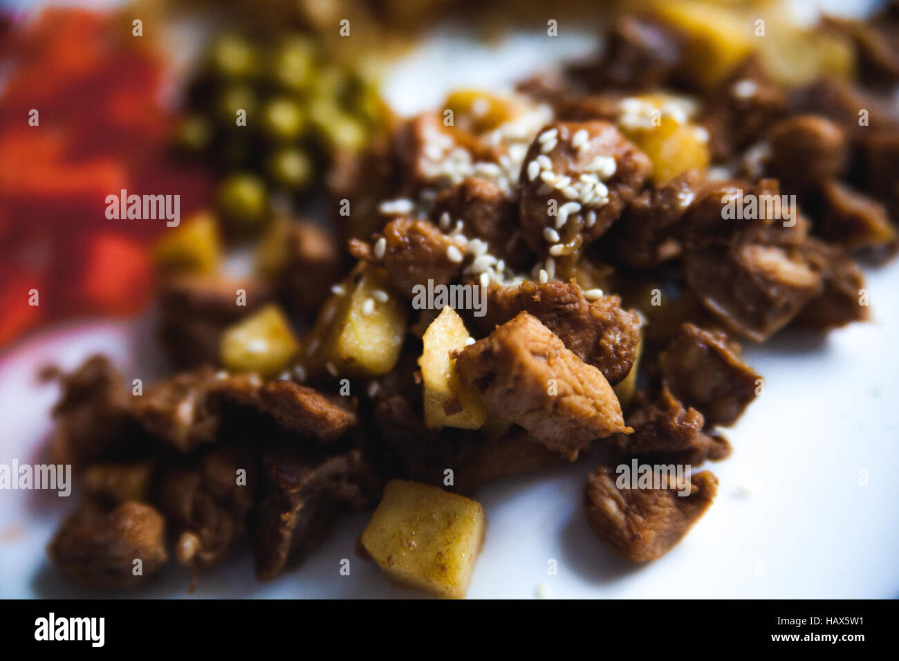 Gekochtem Kohl mit Fleisch Stockfoto