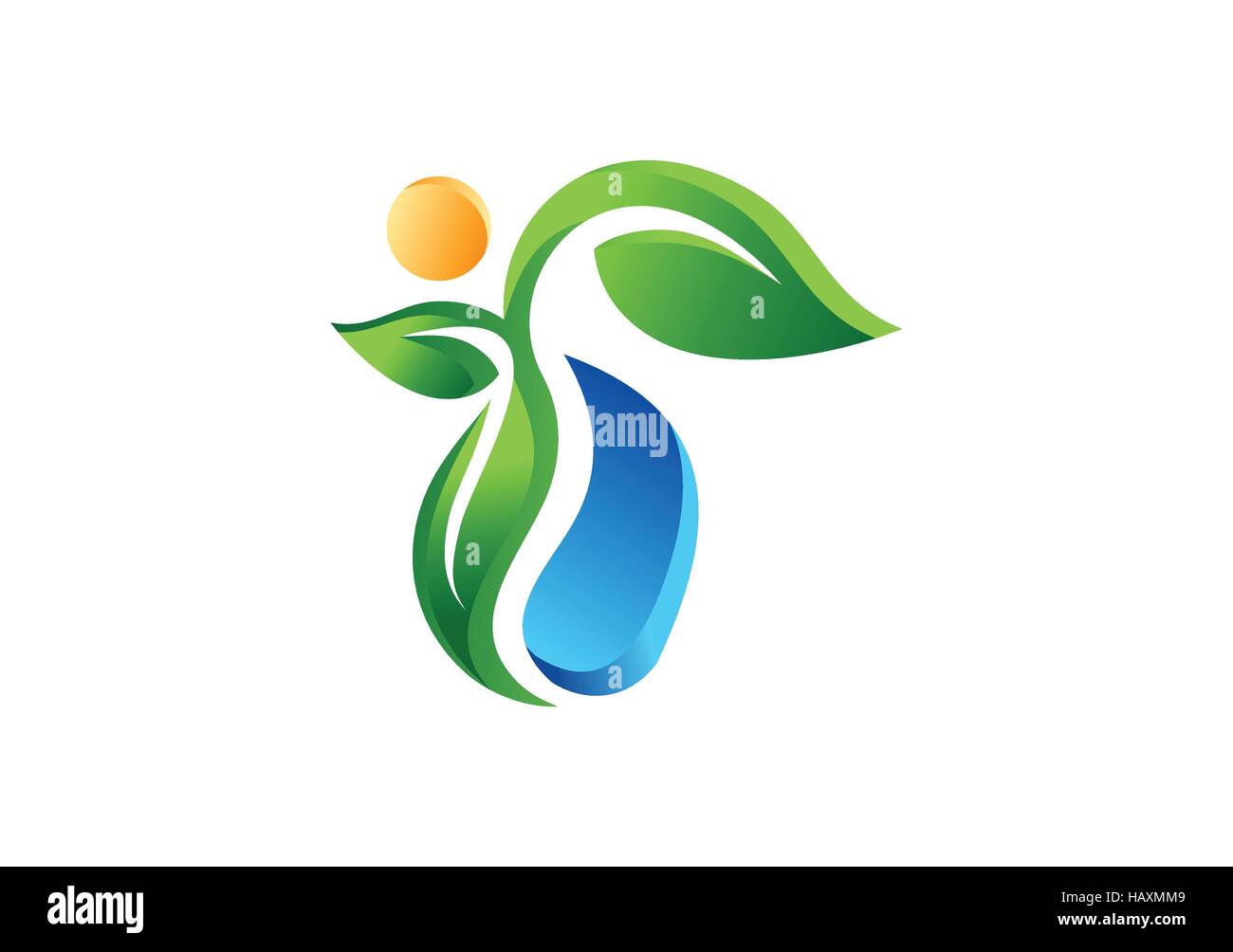 Menschen zu Pflanzen, Natur Blatt Logo, Symbol Symbol Gesundheit einer Person, Wellness-Konzept-Vektor-design Stock Vektor