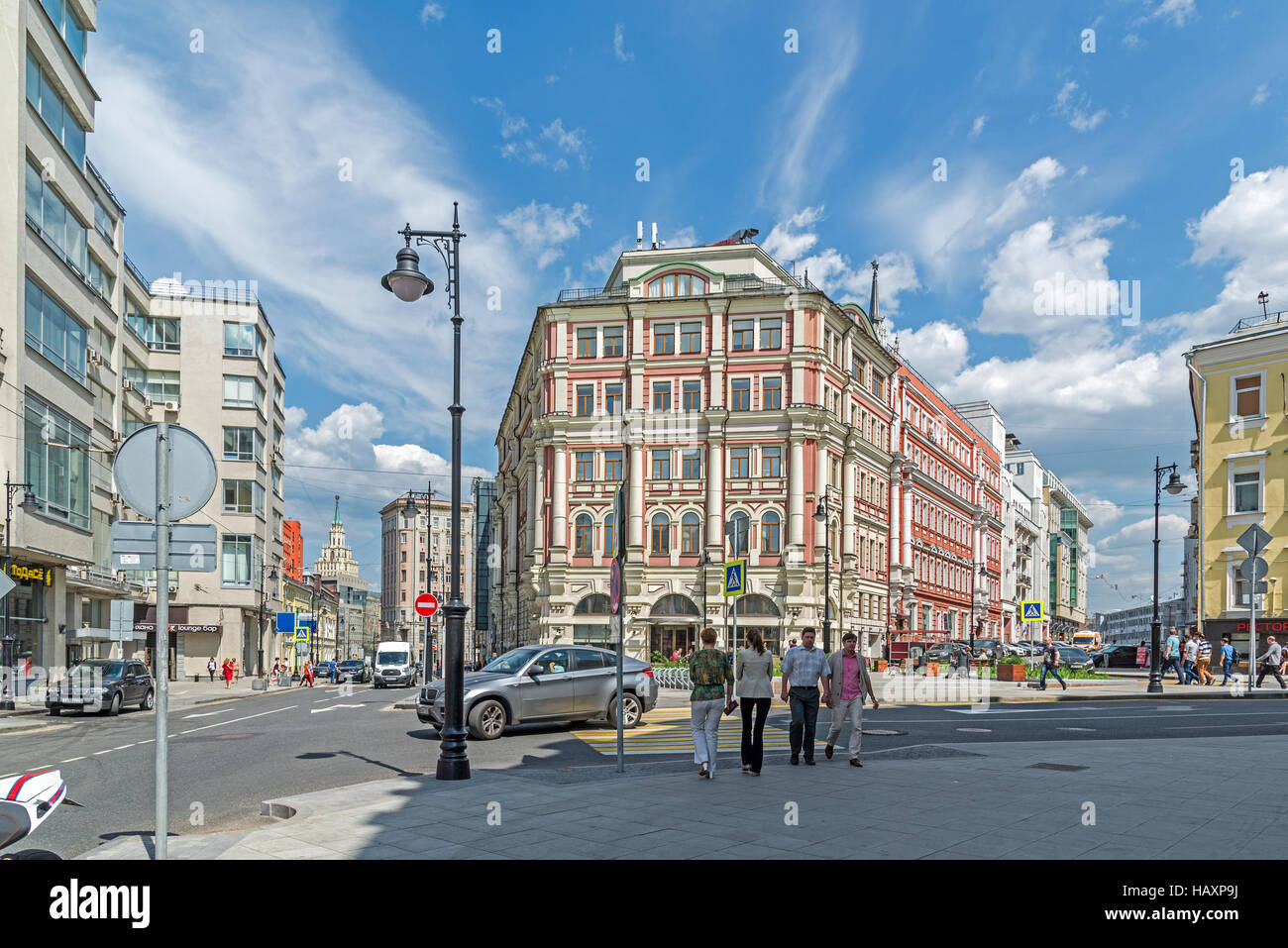 Moskau, Russland - Juni 02.2016. Ehemalige eingerichtete Zimmer Kondratjew - historische Gebäude in der Butcher Street Stockfoto