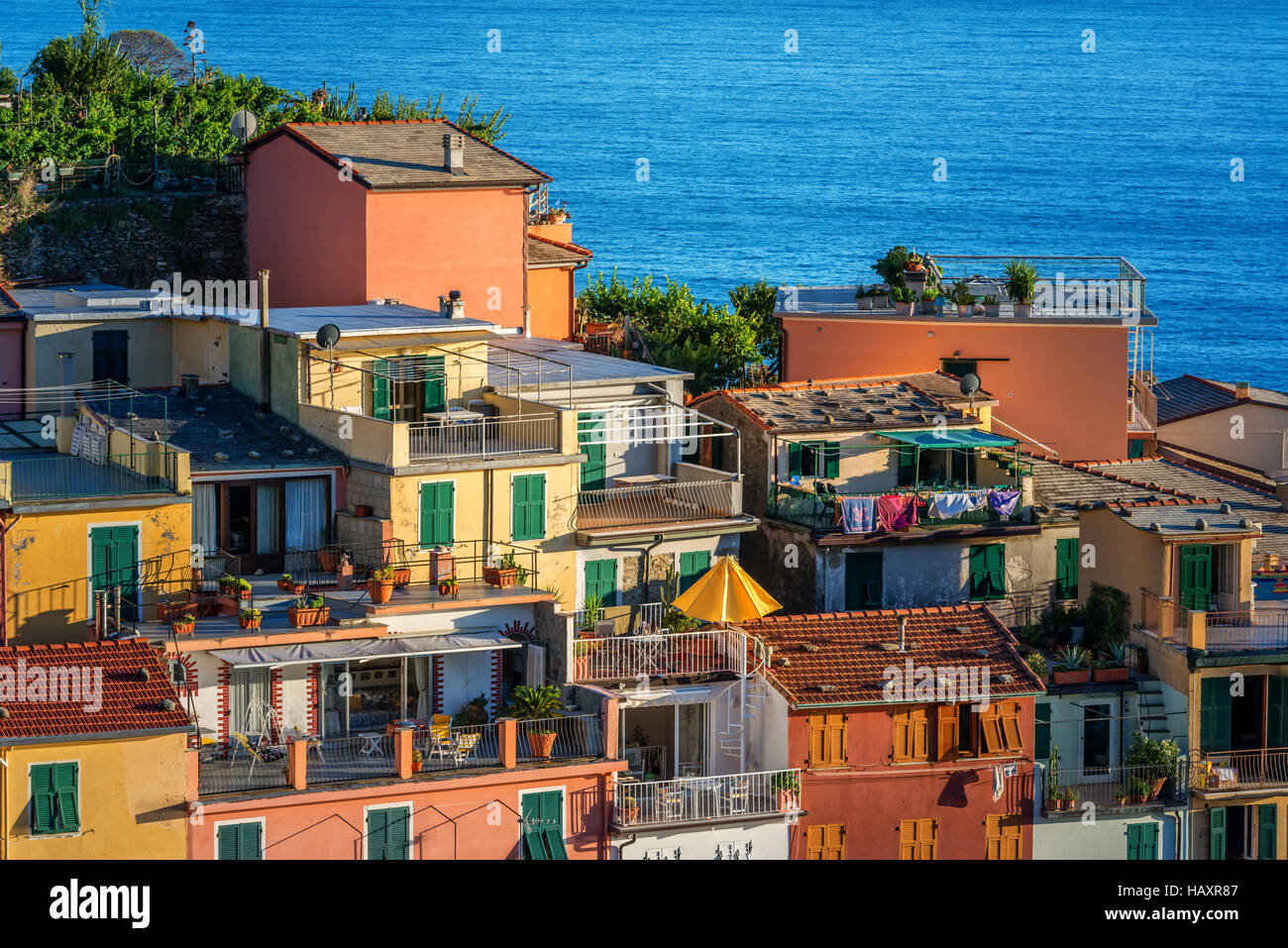 Italien Häuser am Vormittag Stockfoto