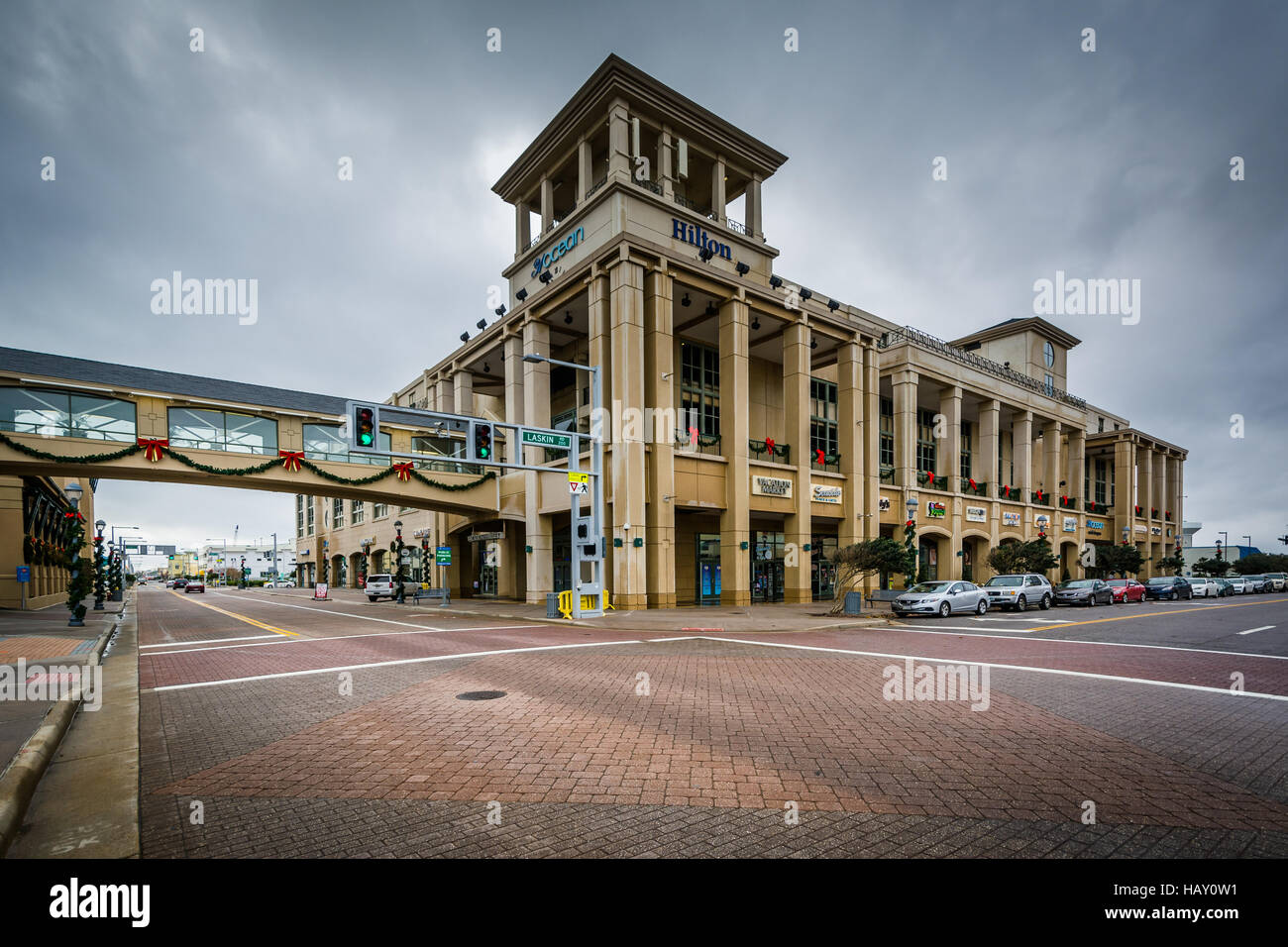 Gebäude an der Atlantic Avenue, in Virginia Beach, Virginia. Stockfoto