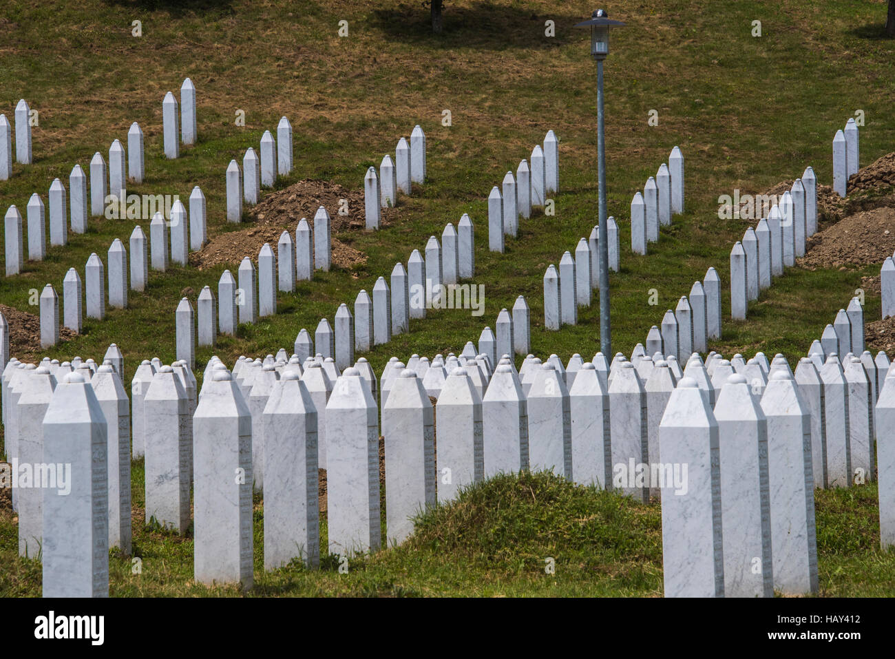 Potocari Völkermord in Srebrenica, Friedhof, Bosnien und Herzegowina, Stockfoto