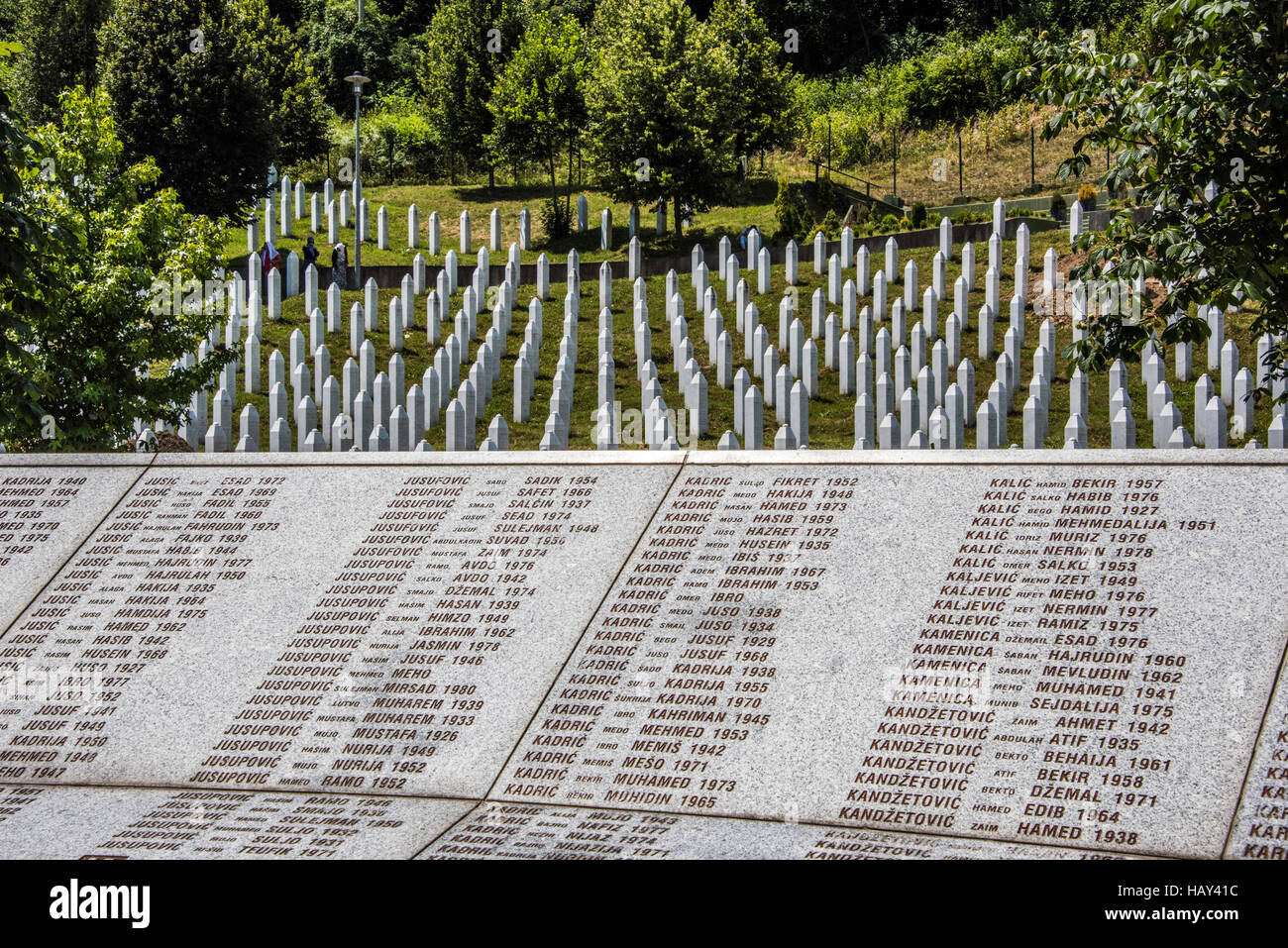 Potocari Völkermord in Srebrenica, Friedhof, Bosnien und Herzegowina, Stockfoto
