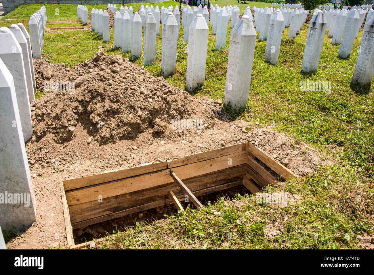 Potocari Völkermord in Srebrenica, Friedhof, Bosnien und Herzegowina, Stockfoto