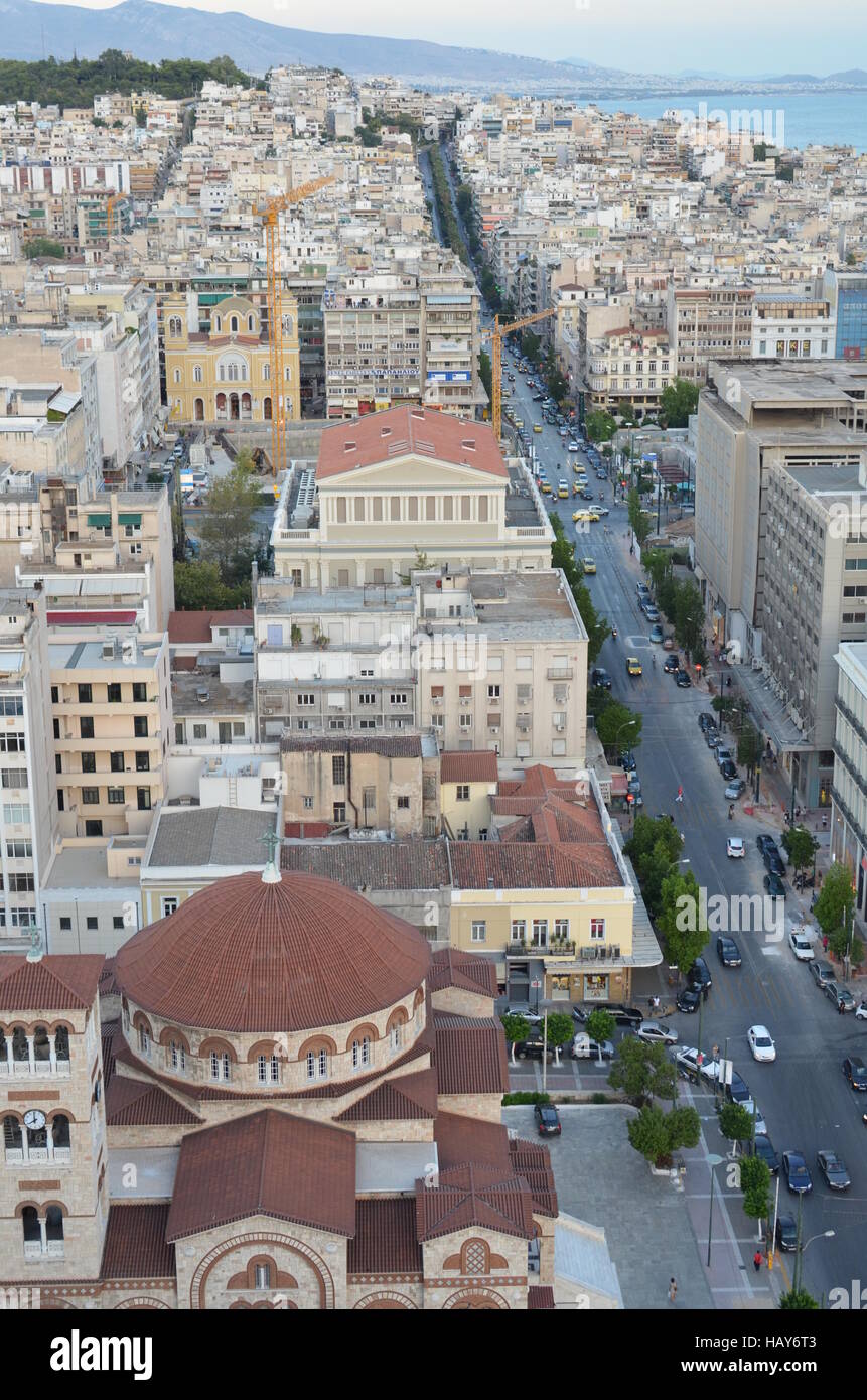 Fotos vom höchsten Gebäude in Athen und einmal auf dem Balkan Stockfoto