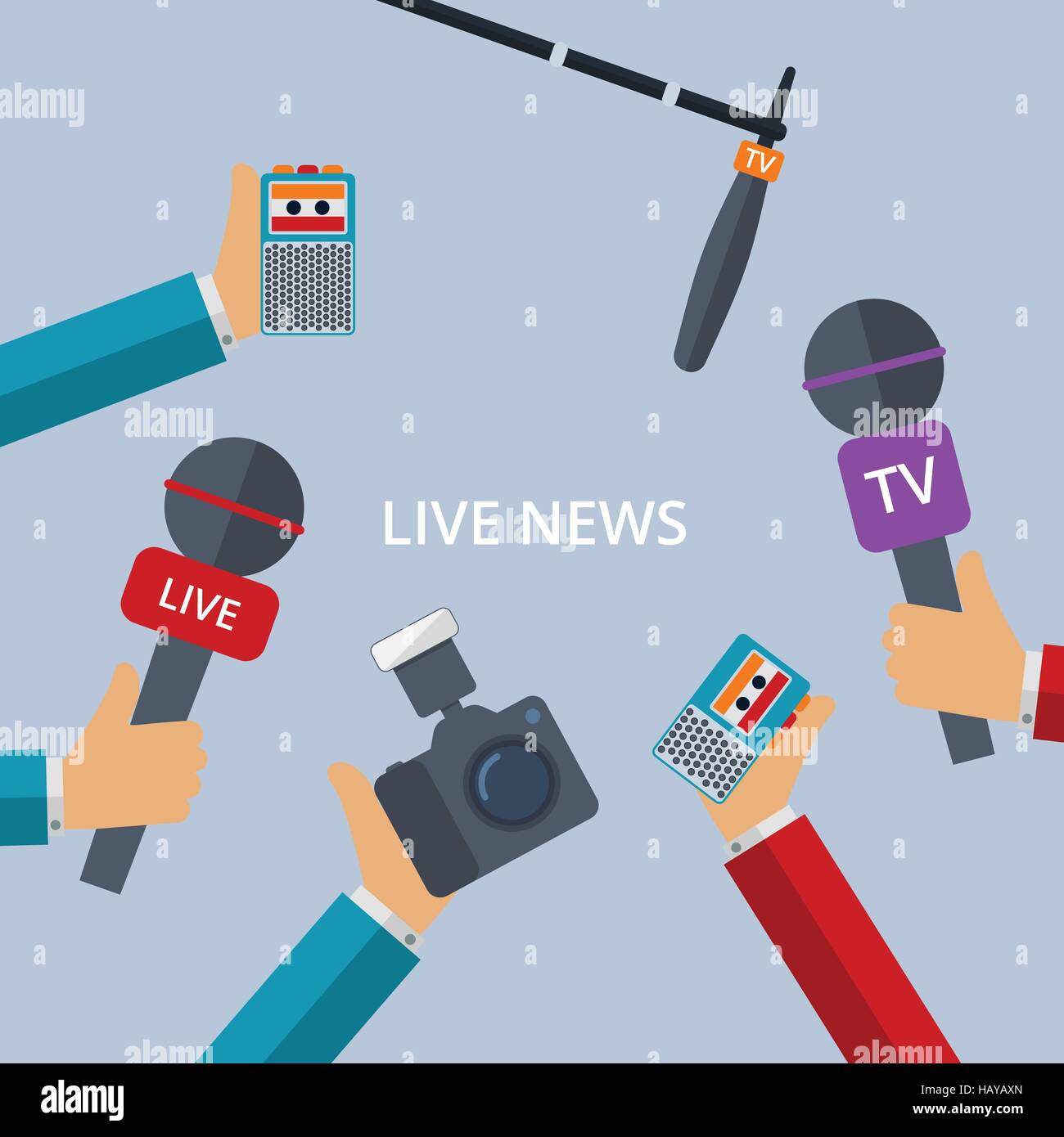 Vektor-Illustration von live-Nachrichten Stock Vektor