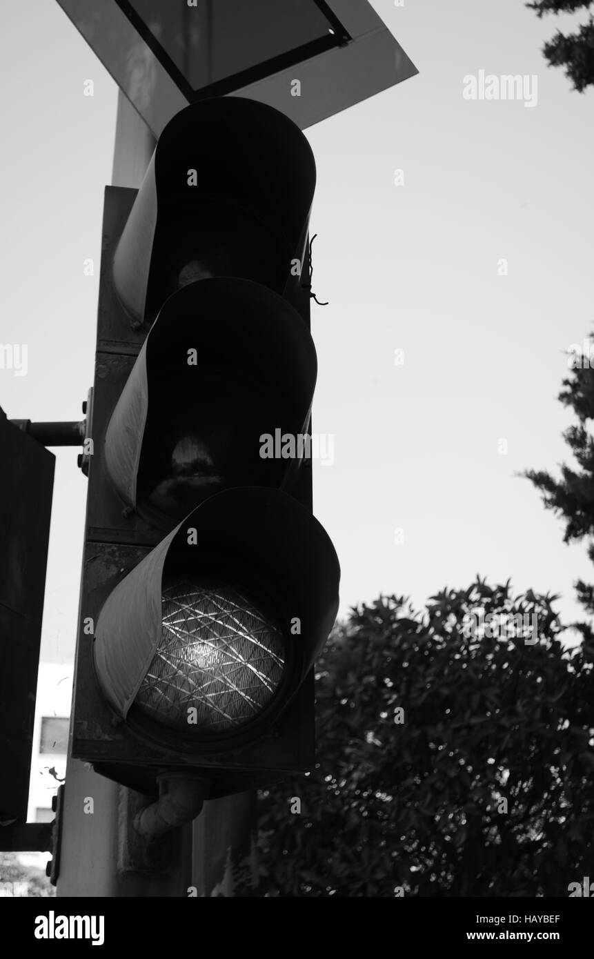 Trafic hellgrün auf der Straße Stockfoto