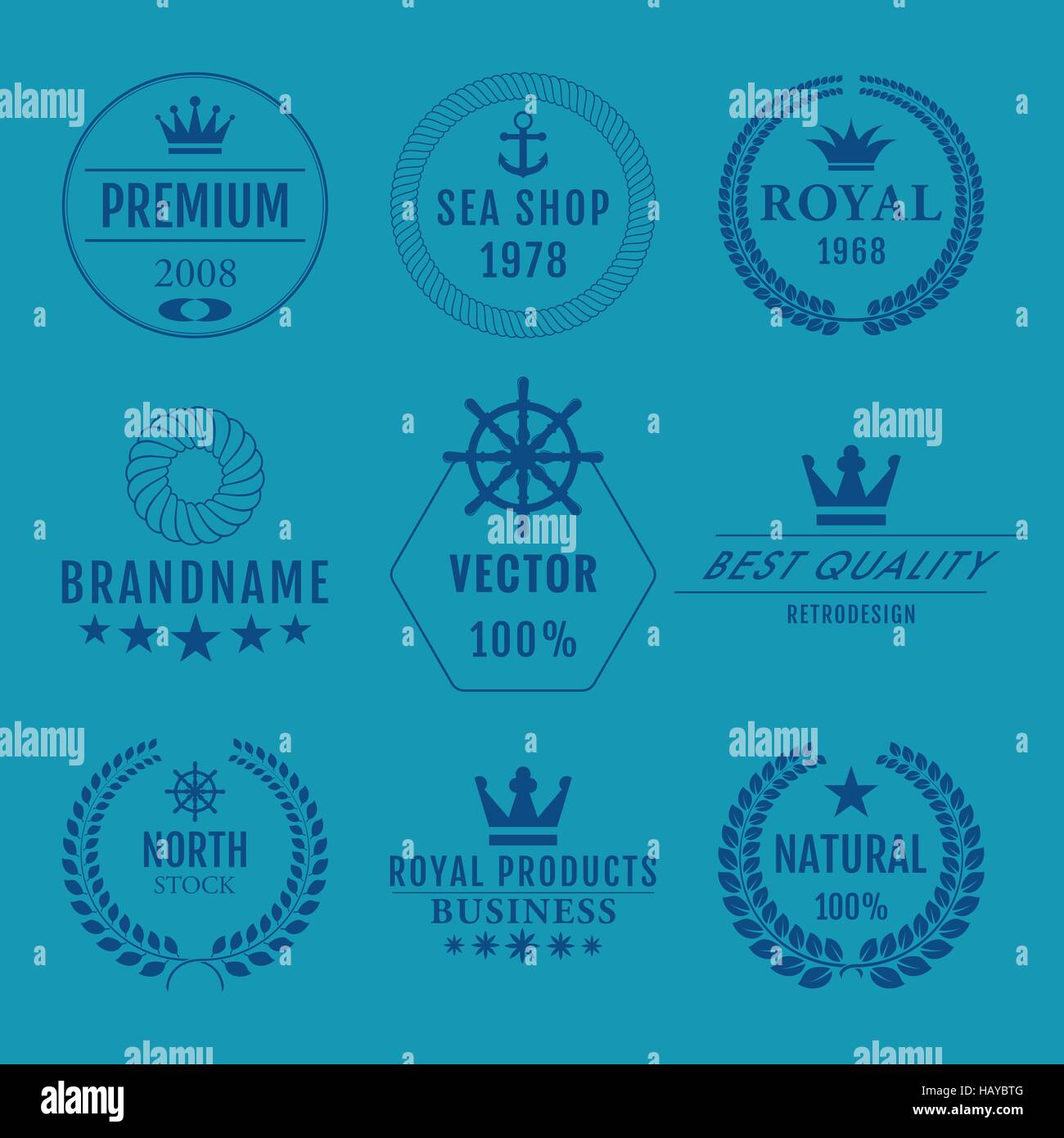 Vektor-Illustration-Set von logos Stock Vektor
