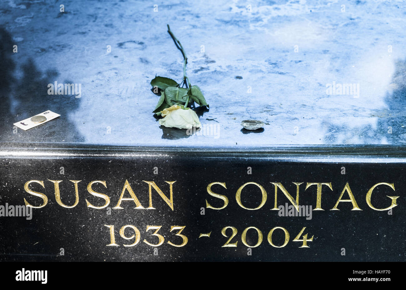 Graveside Susan Sontag Stockfoto