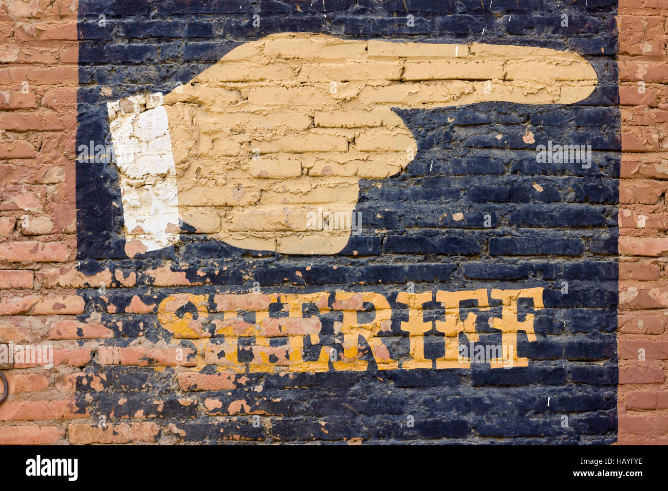 Alten Sheriff Wandschild. Stockfoto