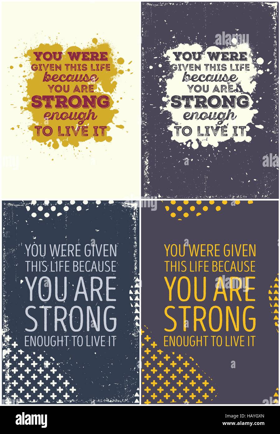 Satz von Vintage typografische Poster. Motivierende Zitate Stock Vektor