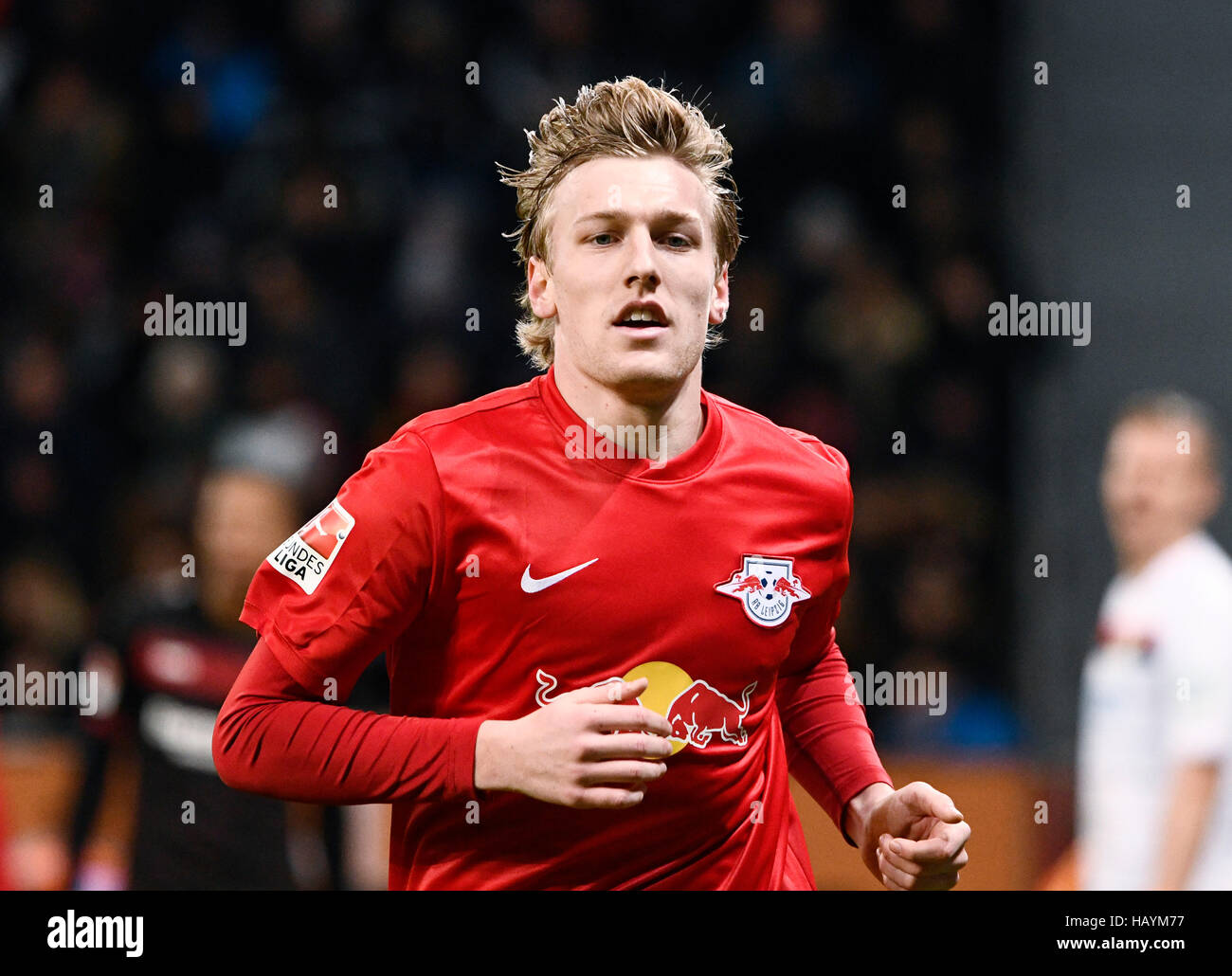 BayArena Leverkusen Deutschland 18.11.2016 1. Fußball-Bundesliga Saison 2016/17 matchday11, Bayer 04 Leverkusen vs. RB Leipzig---Emil Forsberg (Leipzig) Stockfoto