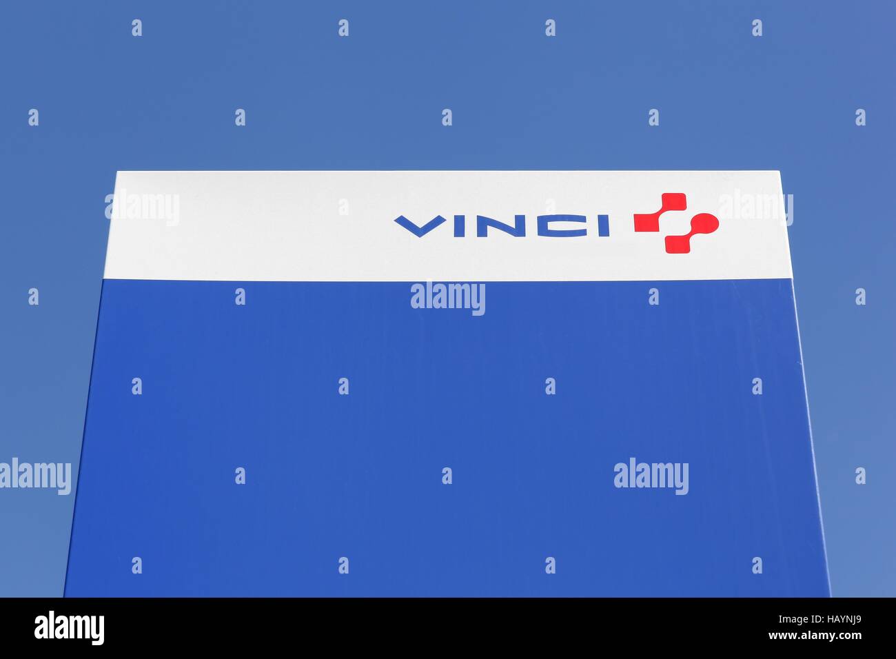 Vinci-Logo auf einem panel Stockfoto
