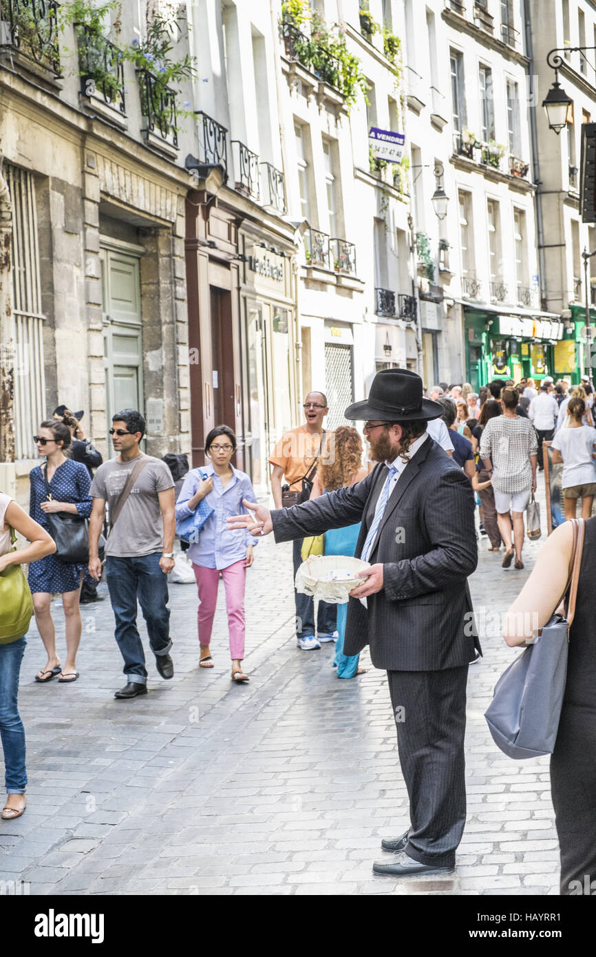 Straßenszene, Rue des rosiers Stockfoto