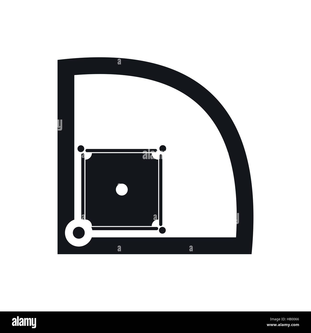 Baseball Feld Schwarz einfaches Symbol Stock Vektor