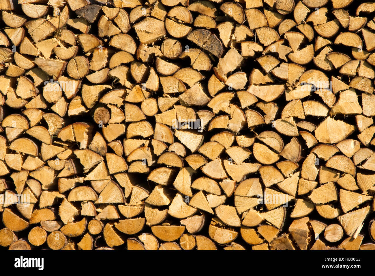 Brennholz, Stapel, stapeln, gelb, braun, Stockfoto