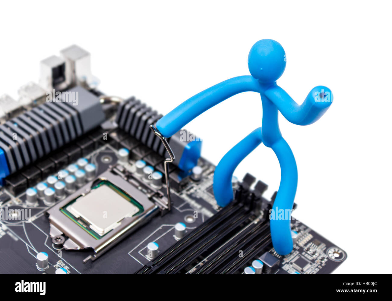 Installation von modernen Prozessor CPU-Sockel Stockfoto