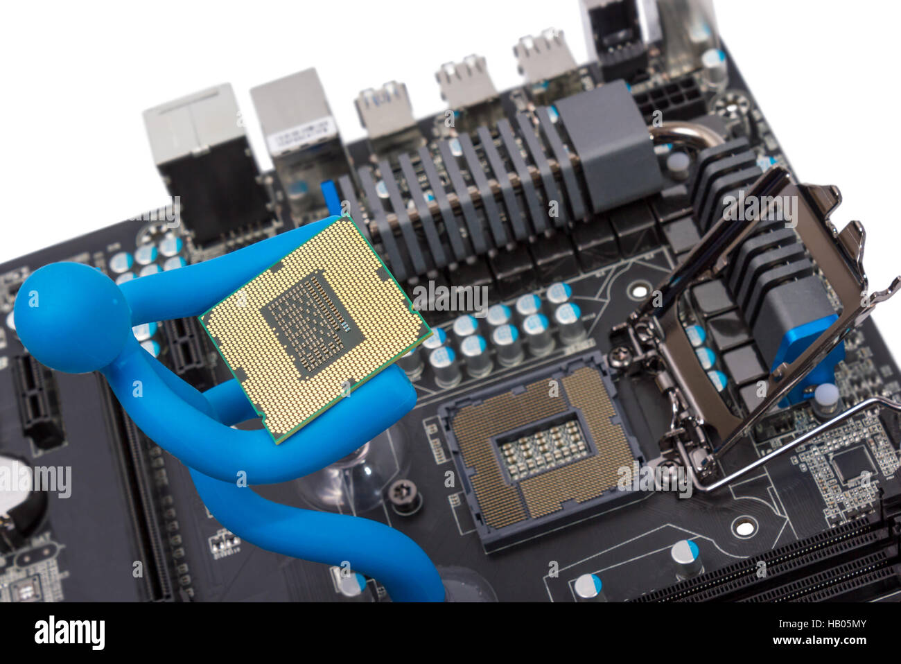 Installation von modernen Prozessor CPU-Sockel Stockfoto