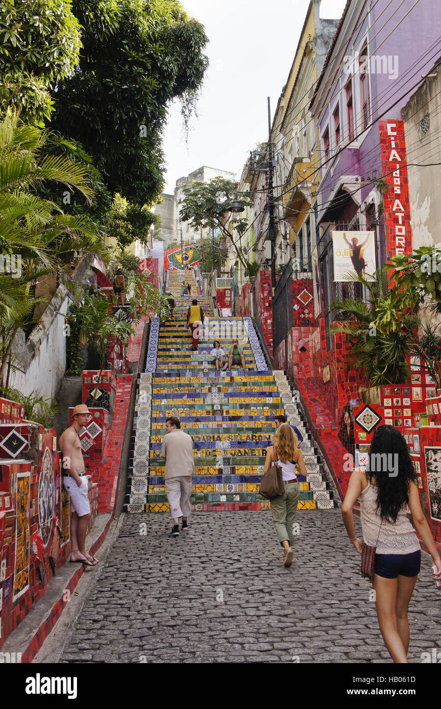 Rio De Janeiro, Lapa, Escadaria Selarón Stockfoto