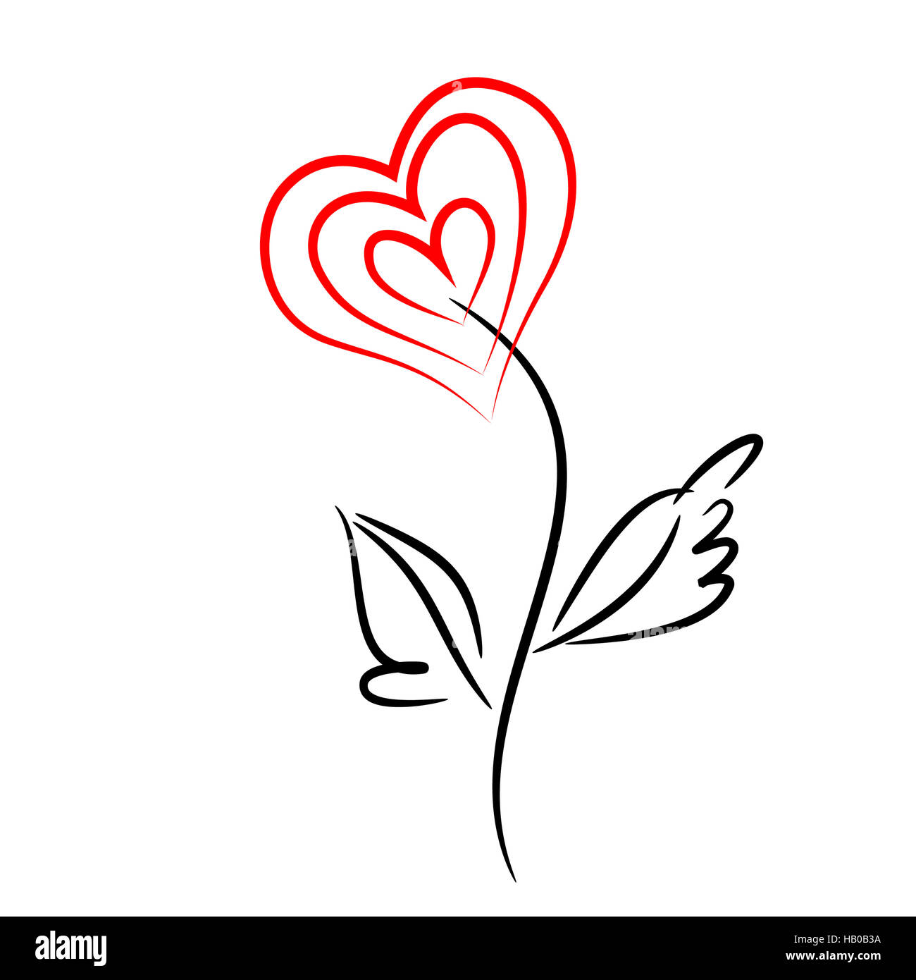 Herz Blume. Stockfoto