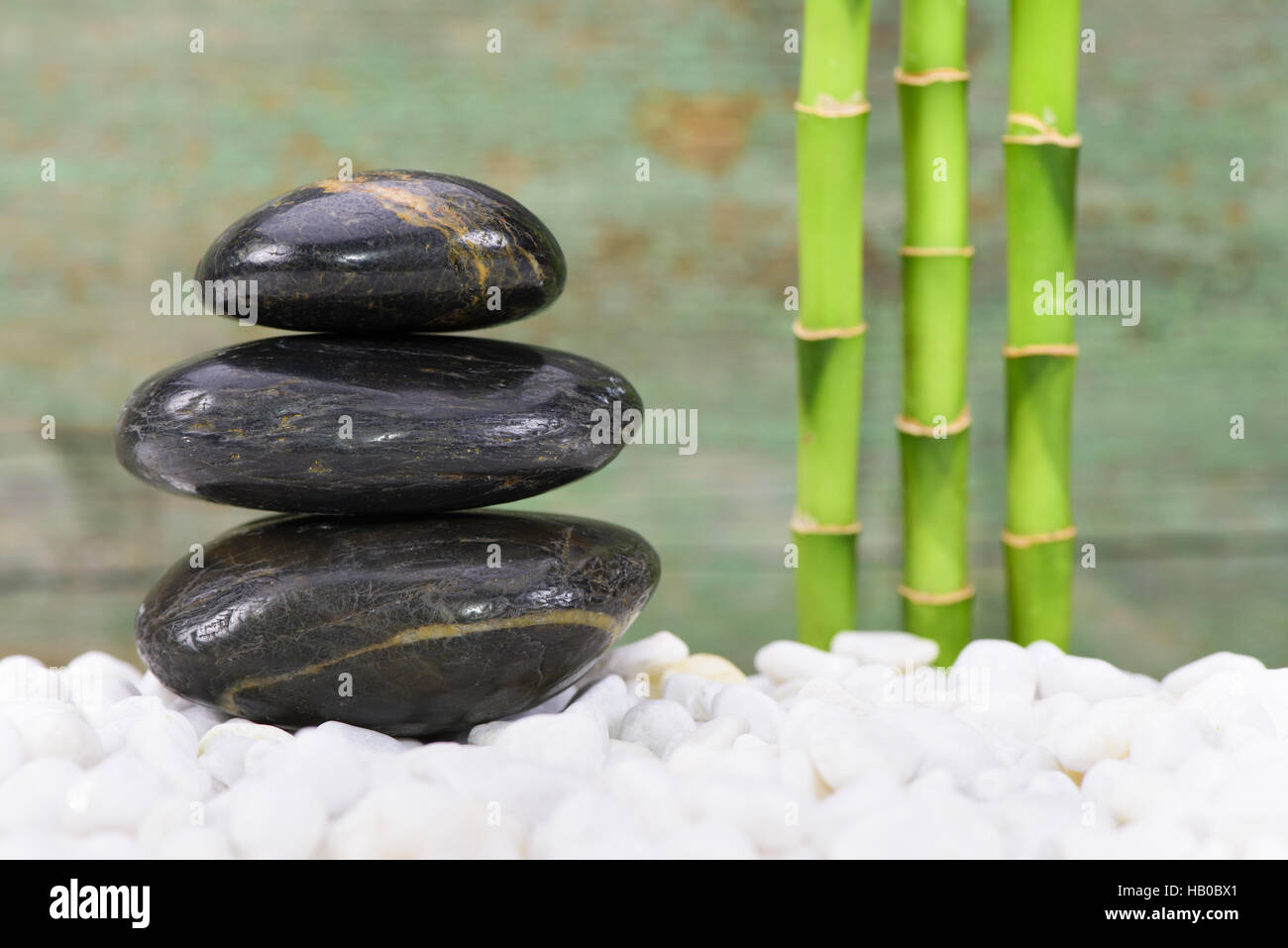 japanischer Zen-Garten und Feng-shui Stockfoto