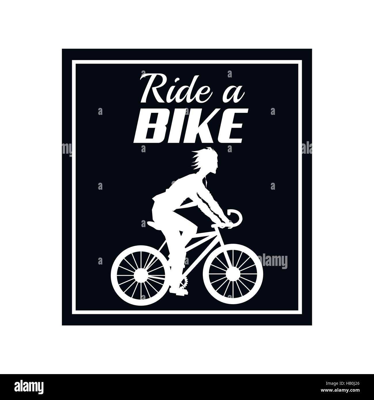 Plakat zu reiten einen Fahrrad Radfahrer Silhouette dunkler Hintergrund Stock Vektor