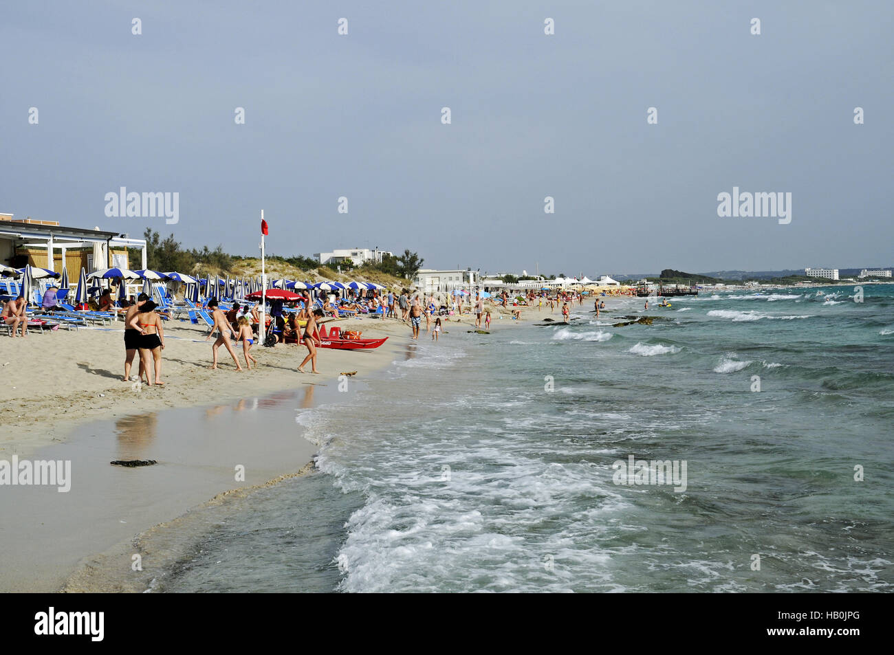 Baia Verde, Strand, Gallipoli, Italien Stockfoto