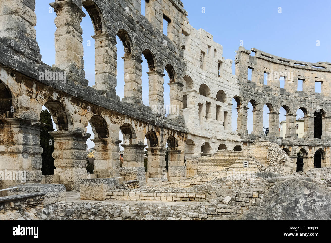 Amphitheater von Pula Stockfoto