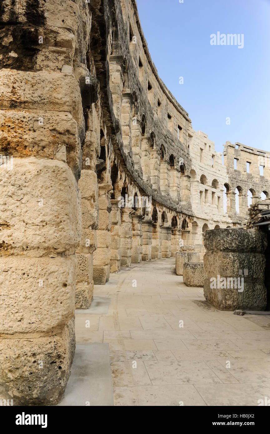 Amphitheater von Pula Stockfoto