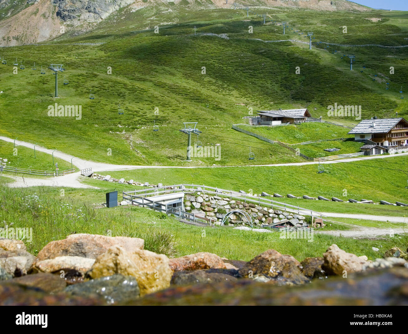 Skifahren im Sommer Stockfoto