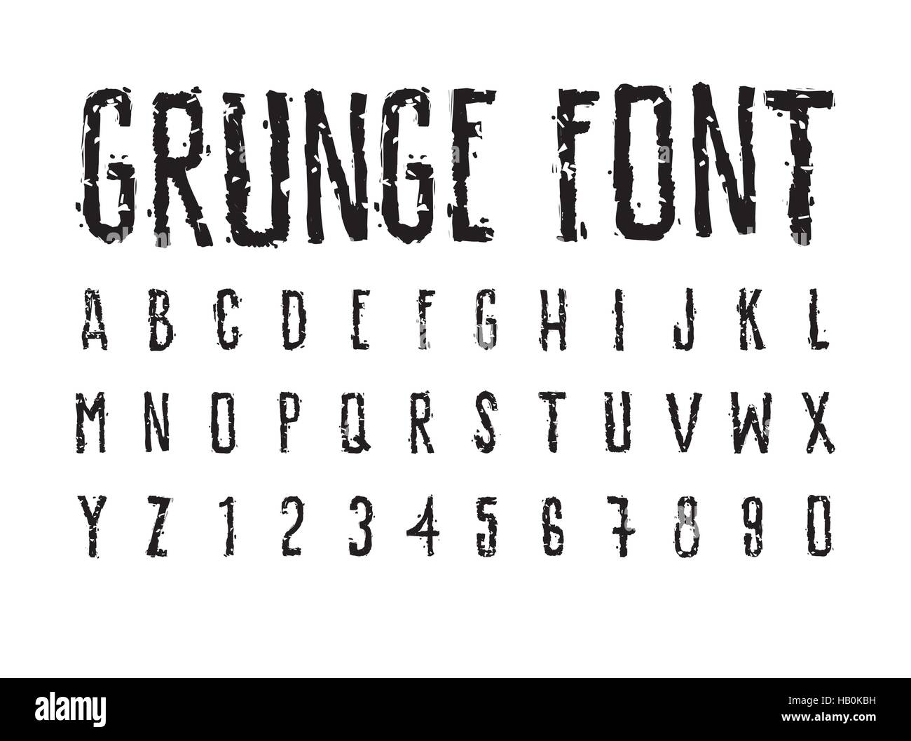 Dekorative unvorsichtige Grunge Schriftart, Fettdruck Stock Vektor