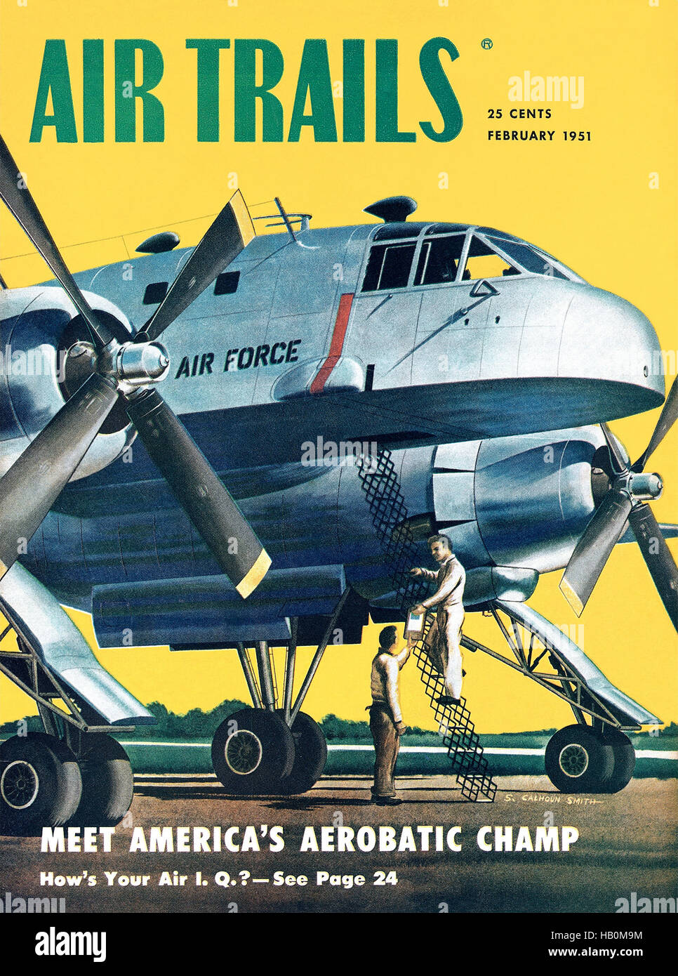 Vordere Abdeckung des Air Trails Magazin für Februar 1951 Stockfoto
