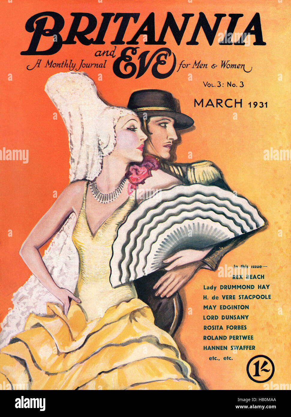 Vordere Abdeckung von Britannia und Eve Magazin für März 1931 Stockfoto