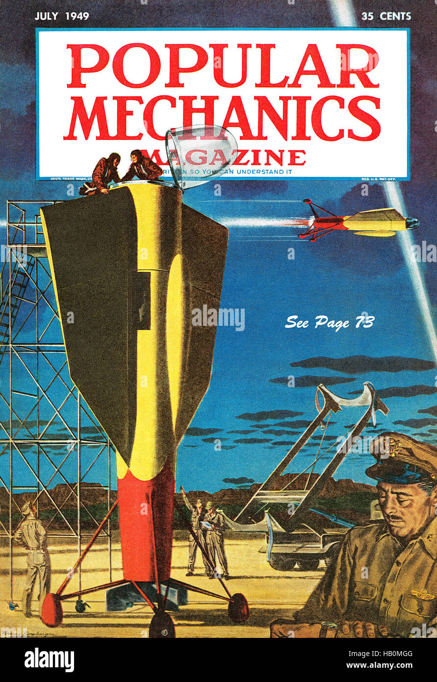 Vordere Abdeckung von Popular Mechanics für Juli 1949 Stockfoto