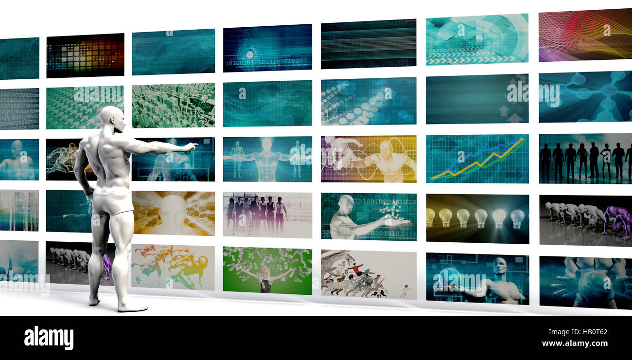 Video-Marketing Analytics und Analyse-Technologie-Konzept Stockfoto