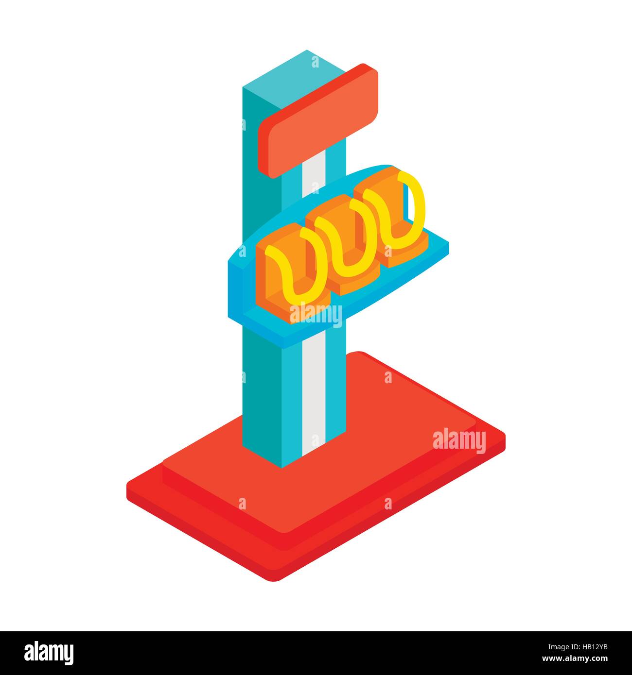 Freifall Turm isometrischen 3d Symbol Stock Vektor