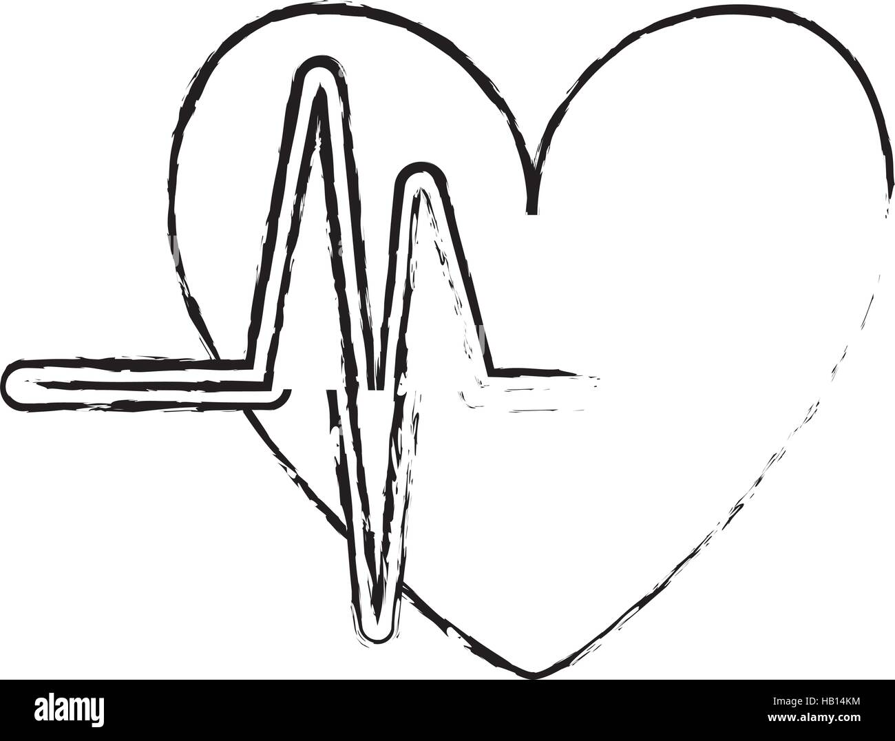 Herz Comic Mit Ekg Symbol Bild Vektor Illustration Design Stock Vektorgrafik Alamy