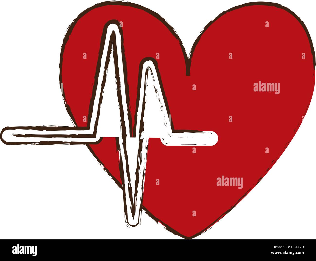 Herz Comic Mit Ekg Symbol Bild Vektor Illustration Design Stock Vektorgrafik Alamy