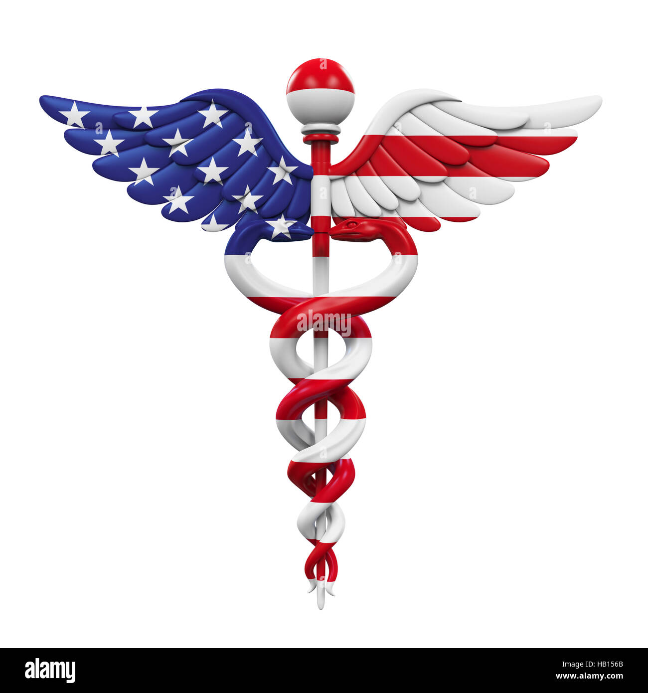 Amerikanische Flagge Caduceus Stockfoto