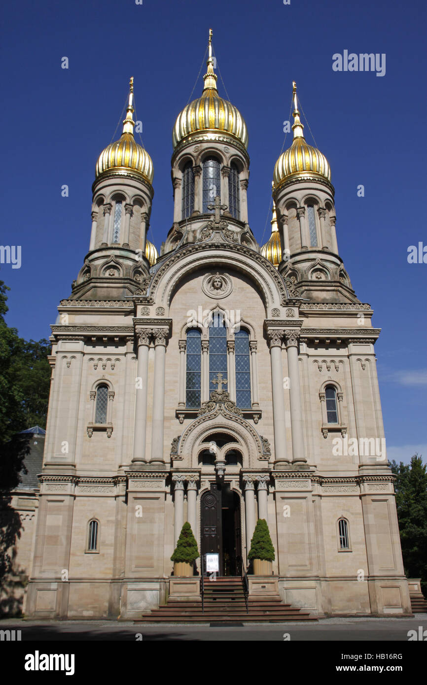 Russische orthodoxe Kirche, Wiesbaden Stockfoto