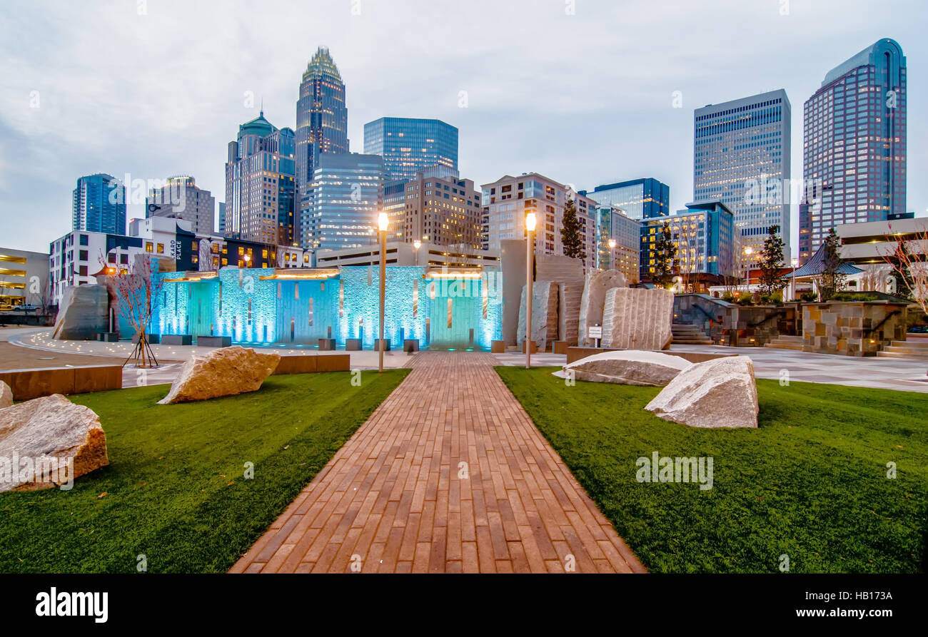 Skyline von Charlotte North carolina Stockfoto