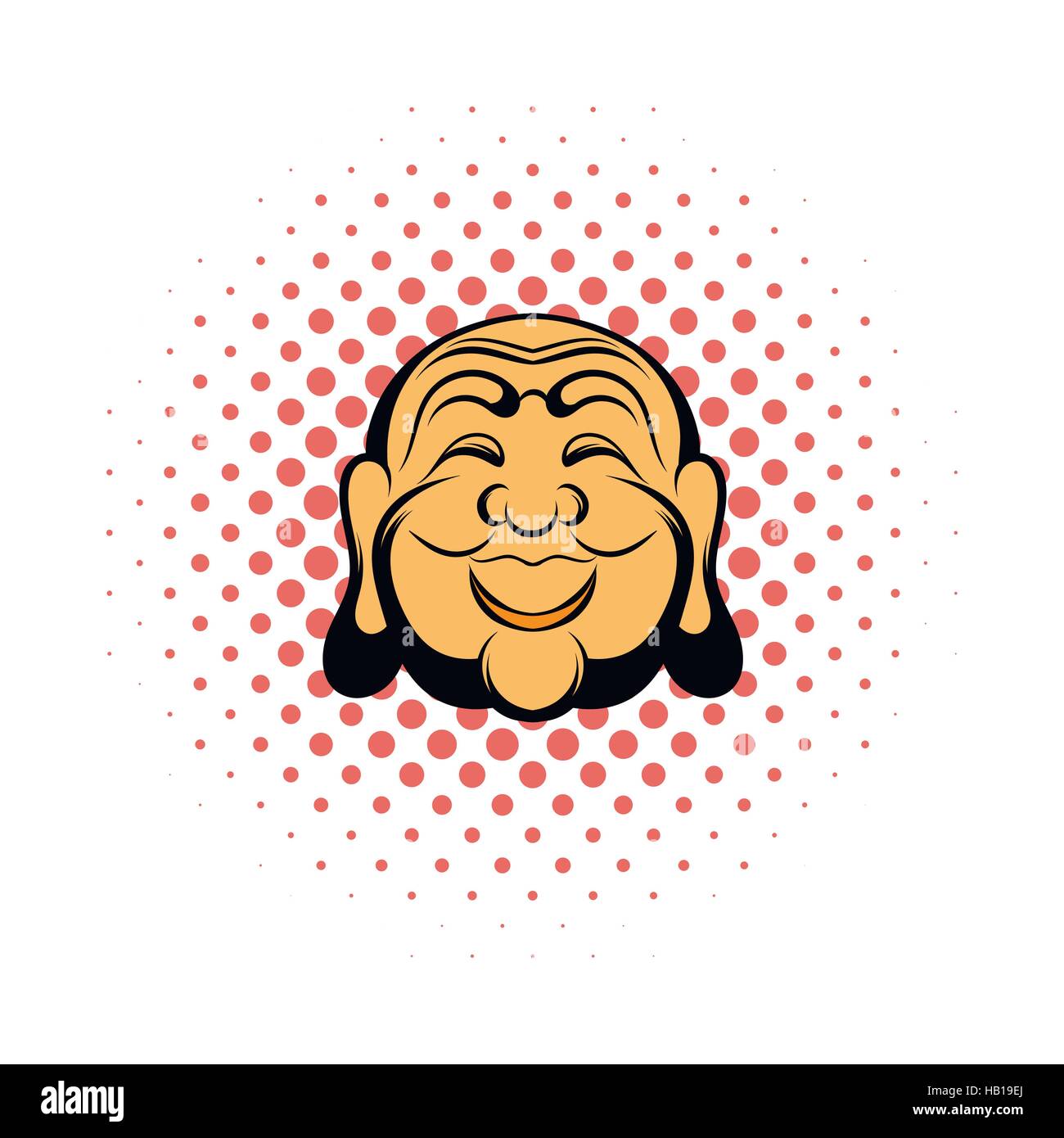 Buddha-Kopf Comics-Symbol Stock Vektor
