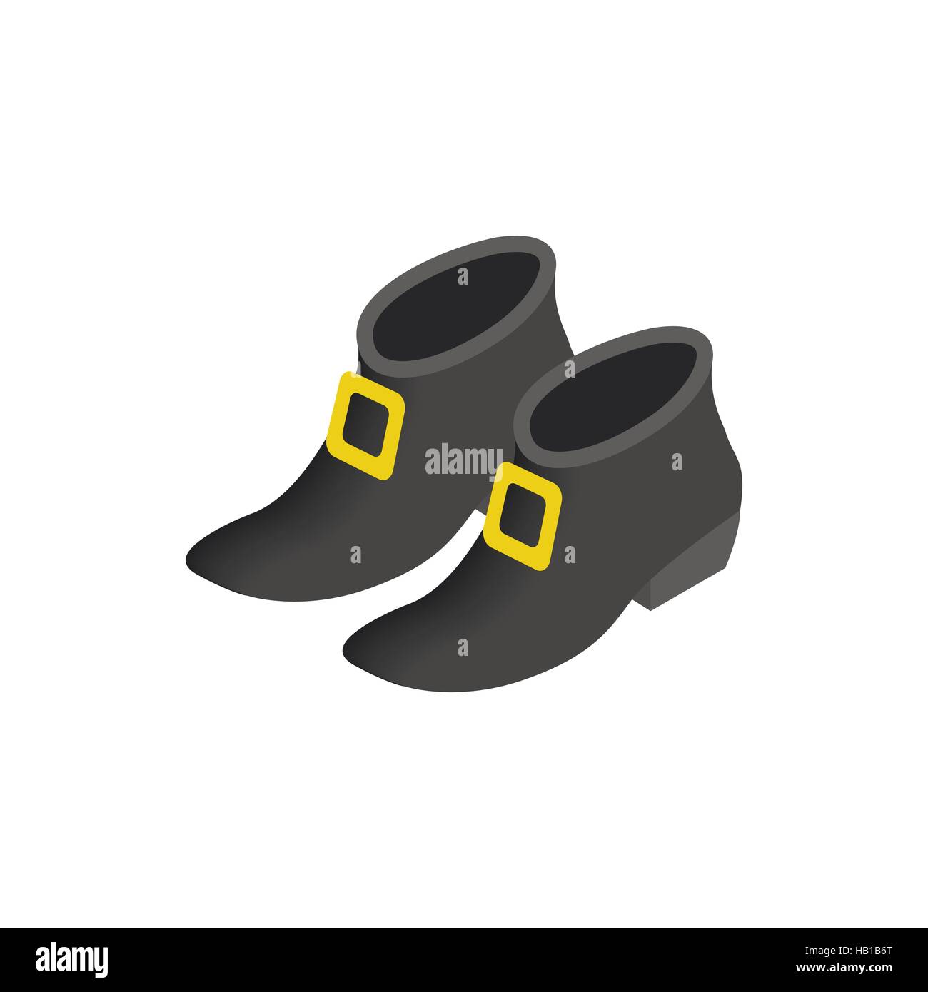 Schwarzer Kobold Stiefel isometrischen 3d Symbol Stock Vektor