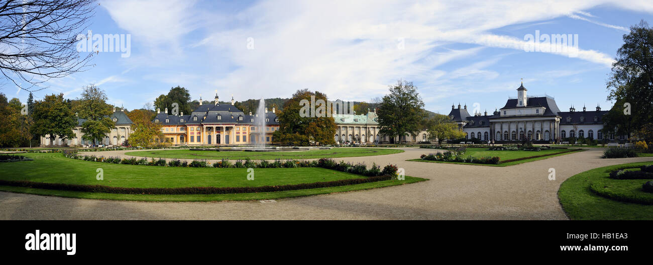 Panorama Schloss Pillnitz Stockfoto