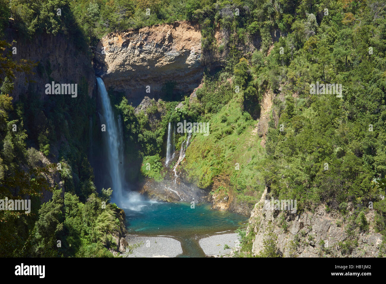 Wasserfall im Nationalpark Siete Tazas Stockfoto