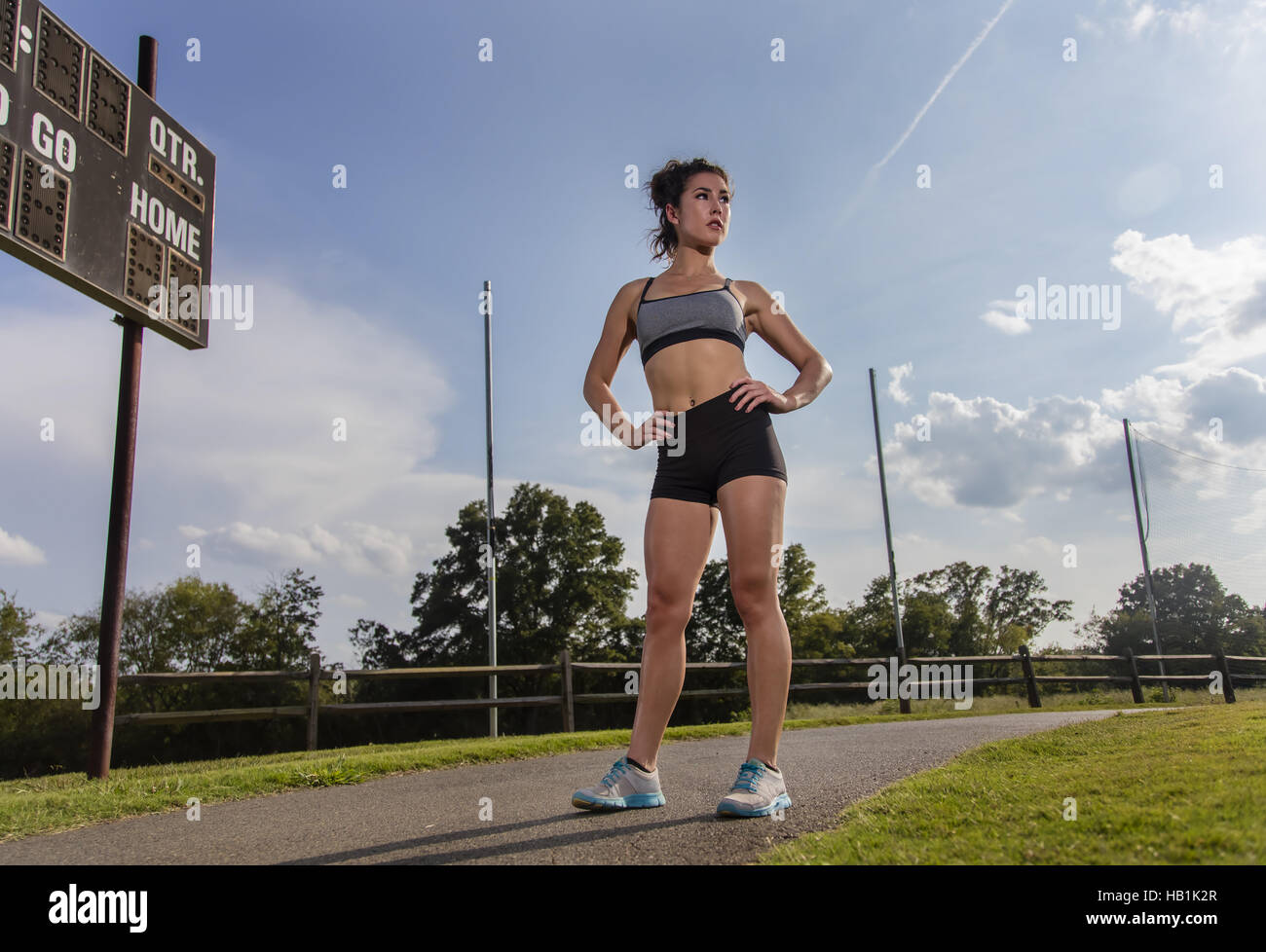 Junge Sportler laufen Stockfoto